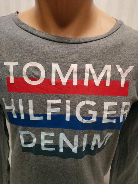 Sivé tričko s nápismi, tommy hilfiger, 164 cm, tommy hilfiger,164
