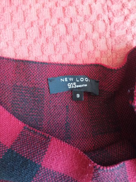 Hrubá skladaná kockovaná sukňa, 134