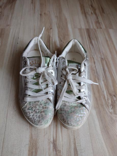 Strieborné tenisky s leo vzorom, pepperts,34