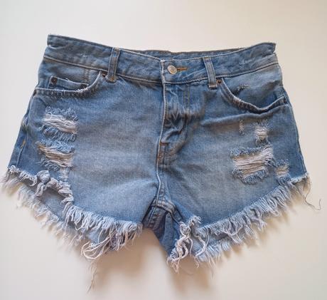 Riflové šortky so strapcami, m