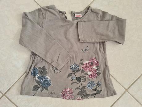 Tričko s kvetmi a motýľmi top stav, zara,98