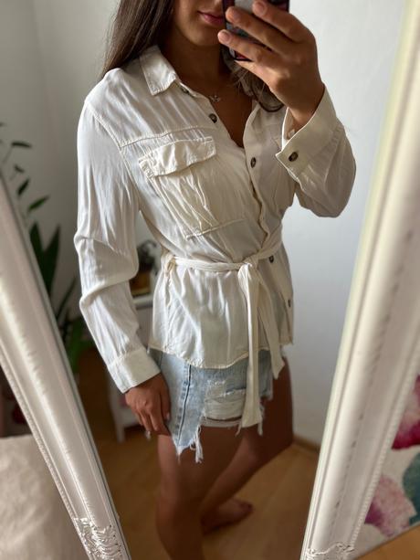 Košeľa so zavezovaním, h&m,l