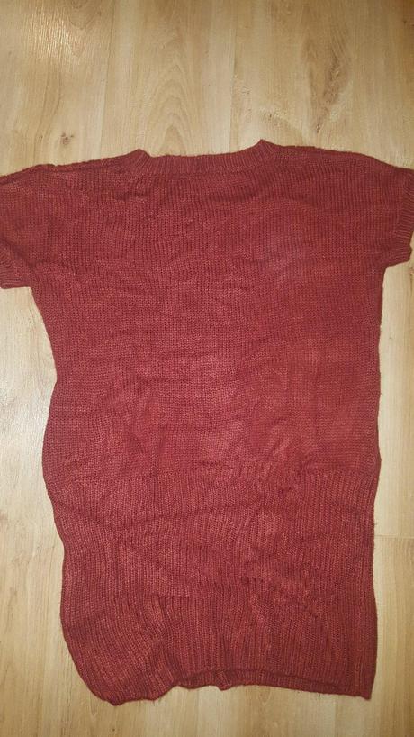 Tehlový predlženy sveter 44-46, 44