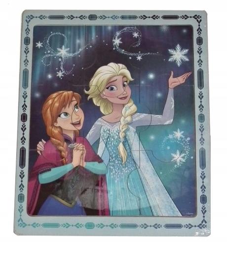 Drevené puzzle frozen 9ks,