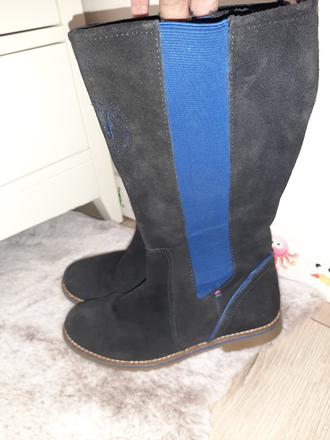 Kožené čižmy tommy hilfiger, tommy hilfiger,35