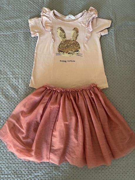 Sukňa s tričkom, h&m,122