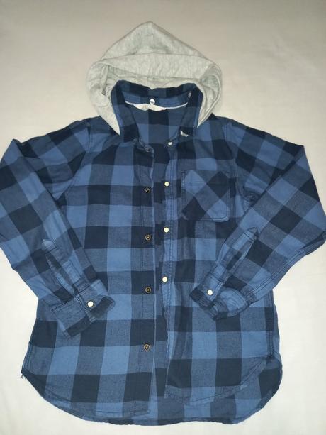 Flanelova košeľa s kapucňou, h&m,134