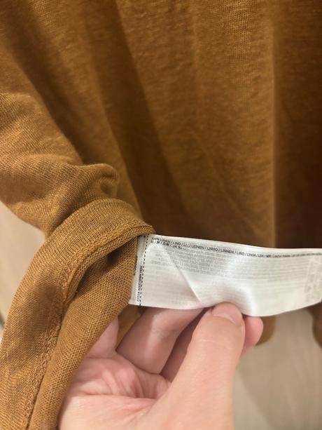 Ľanové tričko, mango,xl