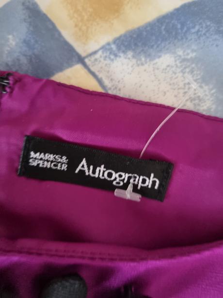 Cyklámenovo-čierne púzdrové šaty m&s veľ.40, marks & spencer,40