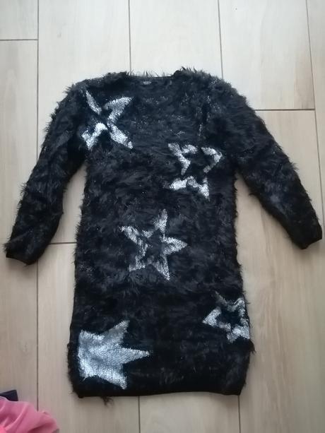 Dlhý chlpatý sveter guess s hviezdami, guess,128