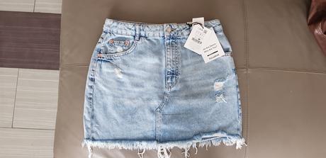 Riflová sukňa, pull&bear,l