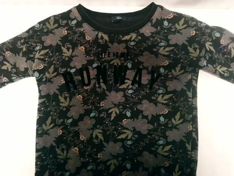 Dámska čierna mikina s farebným vzorom, mavi, xs