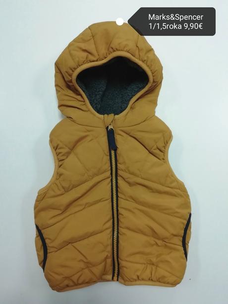 Horčicová zateplená vesta, marks & spencer,86