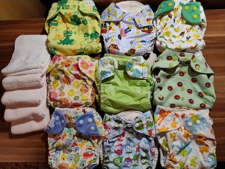 9 kapsových plienok s vkladačkami + dlhé vkladačky, bambi roxy