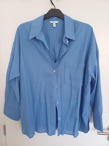 Dámska modrá košeľa, h&m,48