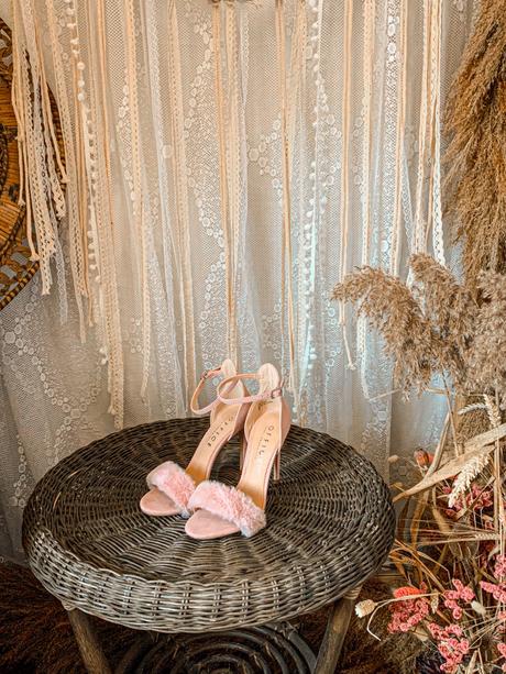 Office shoes sandále na podpetku s kožušinu, 36