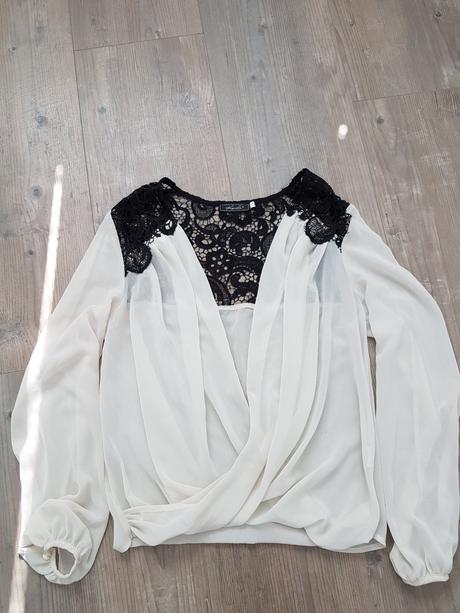Priehladna bluzka s cipkou, l