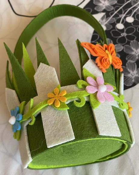 Plstený - filcový veľkonočný košík + vajíčko,