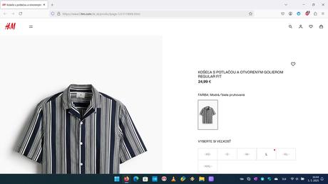 Košeľa hm modrá, h&m,l