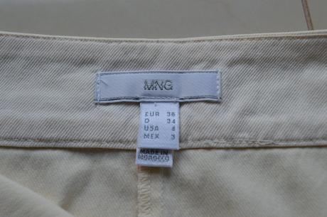 Biela sukňa s oranžovým štepovaním, mango,36