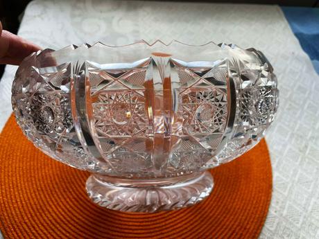 Masívna kryštálová misa bohemia,