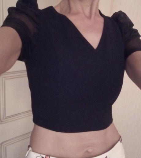 Krátke / crop tričko shein, m