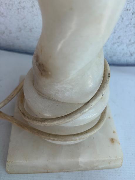Vintage uzasna lampa stolova cca 55cm s kamenym p,