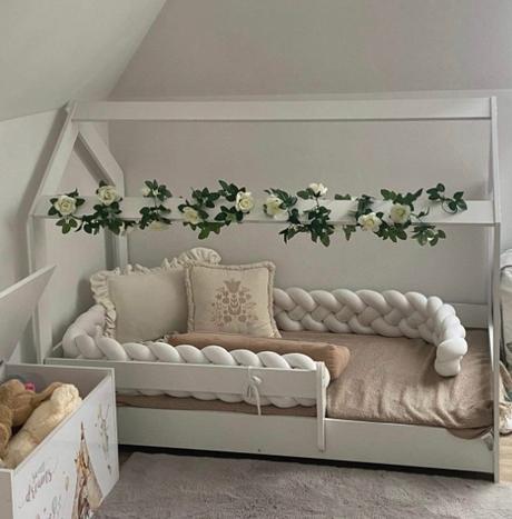 Detská posteľ domček, 160 x 80 cm - biela, šírka (cm): 80,dĺžka (cm): 160