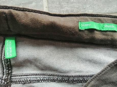 Hnedé skinny džínsy benetton,v152-158,cca12-13r, benetton,152