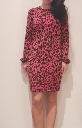 Dámske šaty s dlhým rukávom so zvieracím motívom, s