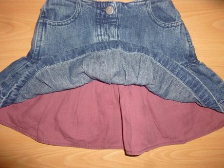 Volanikova riflova suknicka, mini mode,98