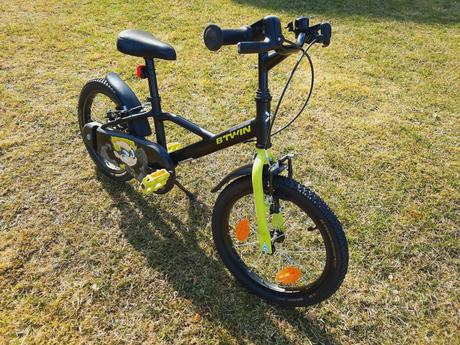 Detský bicykel 16" b-twin dark hero 500, 16
