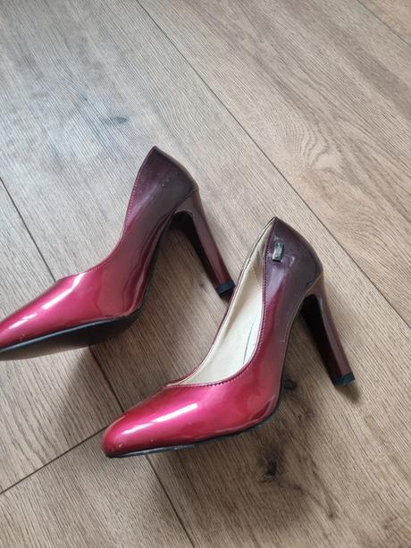 Bordovo-čierne ombré lodičky 36, 36