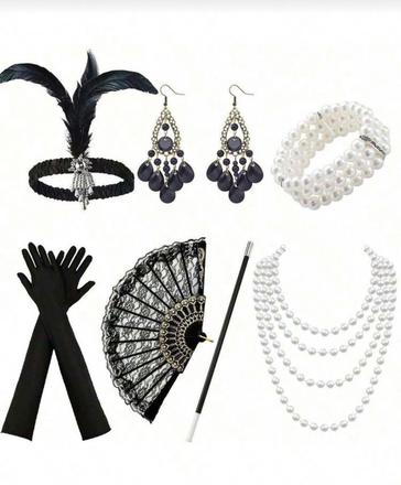 Doplnky k šatám náušnice, rukavice, 