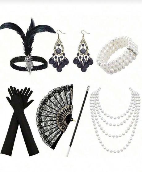 Doplnky k šatám náušnice, rukavice, 