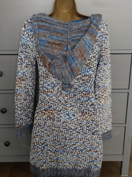 Dlhší sveter/pletené šaty s kapucňou, bonprix,s