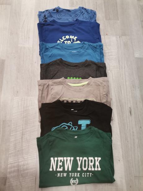 7x tričko s dlhým rukávom, h&m,104