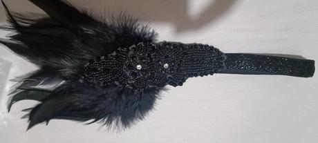 Gatzby čierne šaty veľ 44/46 + doplnky, 44