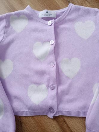 H&m svetrík/bolero so srdiečkami 122/128, h&m,122