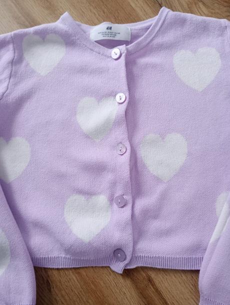 H&m svetrík/bolero so srdiečkami 122/128, h&m,122