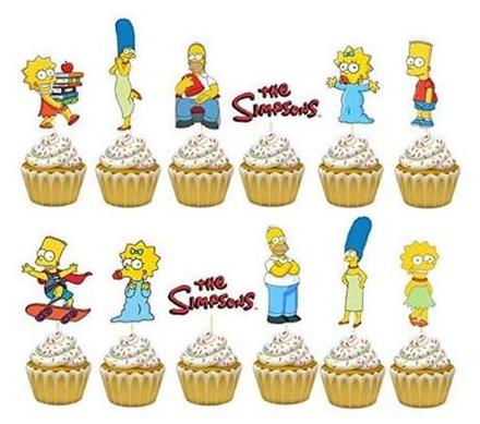 Tortový zápich simpsonovci (12ks) - skladom,tz-137,