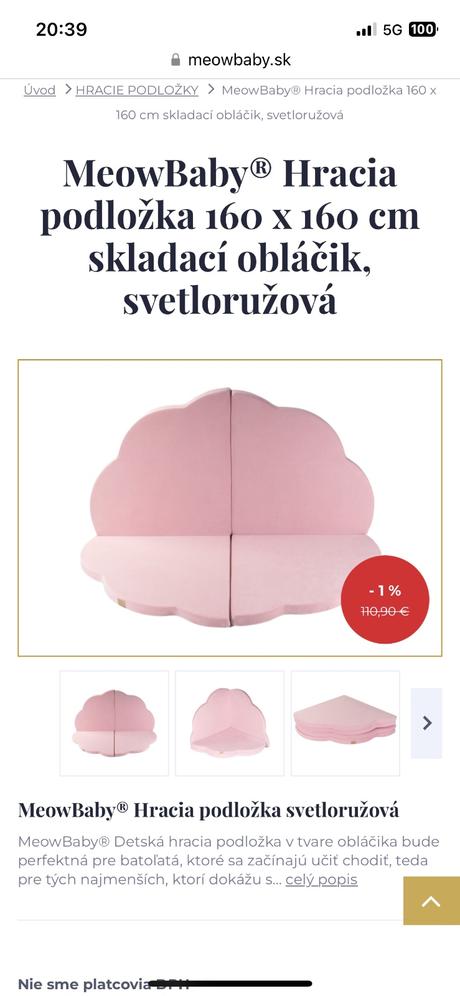 Predám hraciu podložku, 