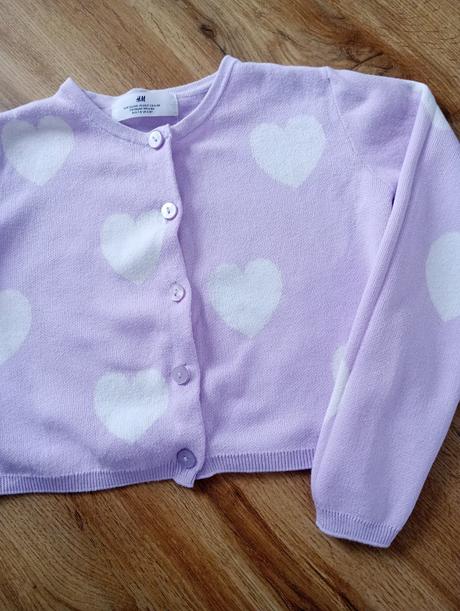 H&m svetrík/bolero so srdiečkami 122/128, h&m,122