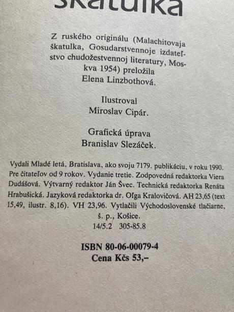 Malachitová škatuľka pavel petrovič bažov (1990), 