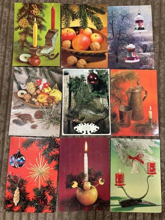 Retro vianočné pohľadnice 80-90roky, 