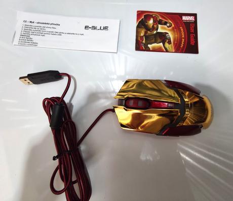 Marvel iron man armor herná usb myš e-blue,