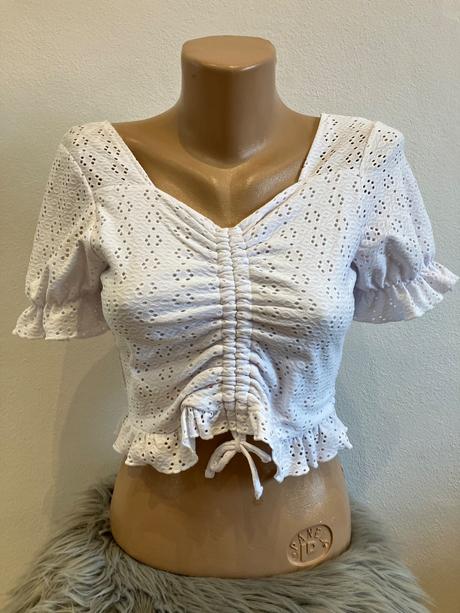 Dievčenský crop top biely terranova (152-158), terranova,152