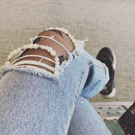 Perlickove potrhane rifle, calzedonia,xs