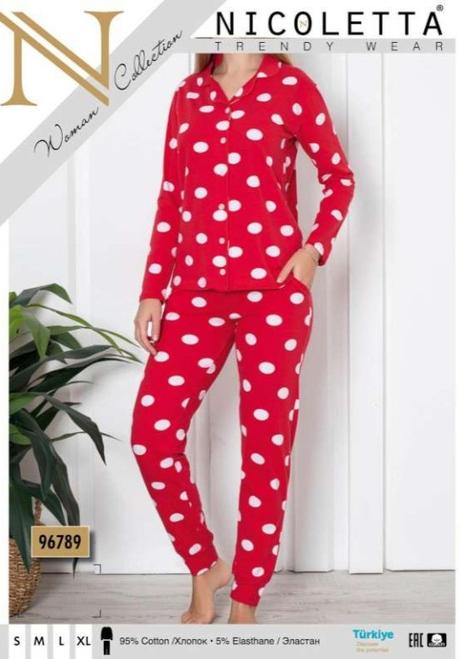 Dámske pyžamo na zapínanie srdiečko, l - xxl