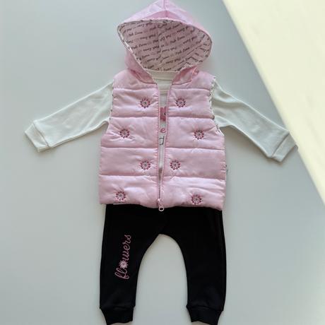 Dievčenská súprava kvetinky - trojdielna, 74 / 80 / 86